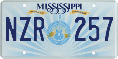 MS license plate NZR257