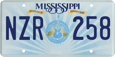 MS license plate NZR258