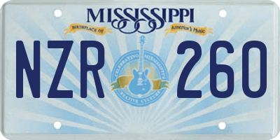 MS license plate NZR260