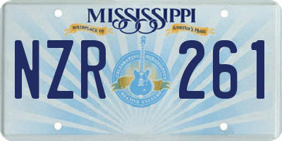 MS license plate NZR261