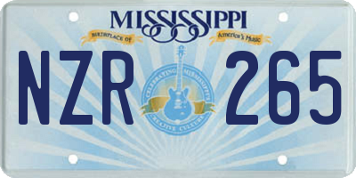 MS license plate NZR265