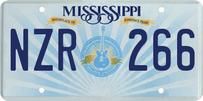 MS license plate NZR266