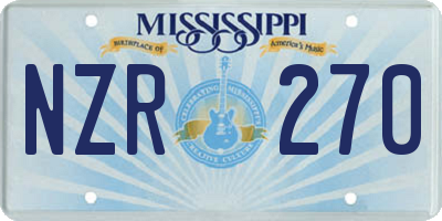 MS license plate NZR270
