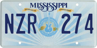 MS license plate NZR274