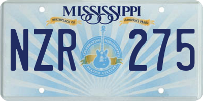 MS license plate NZR275