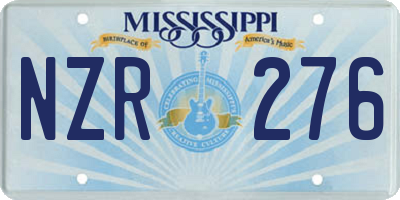 MS license plate NZR276