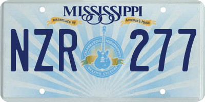 MS license plate NZR277