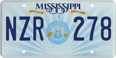 MS license plate NZR278