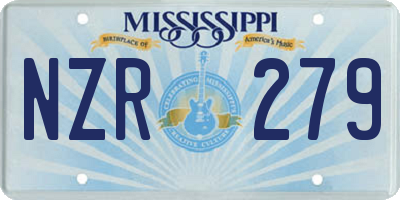 MS license plate NZR279