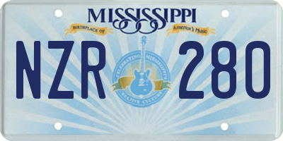 MS license plate NZR280