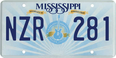 MS license plate NZR281