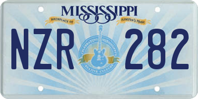 MS license plate NZR282