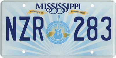 MS license plate NZR283