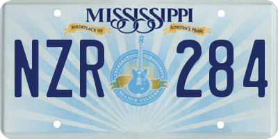 MS license plate NZR284