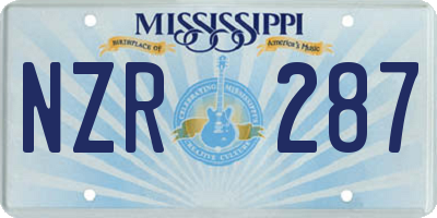 MS license plate NZR287
