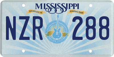 MS license plate NZR288