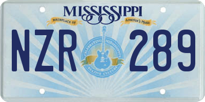 MS license plate NZR289
