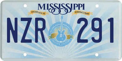 MS license plate NZR291