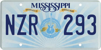 MS license plate NZR293