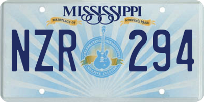 MS license plate NZR294
