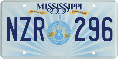 MS license plate NZR296