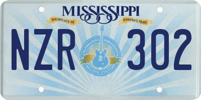 MS license plate NZR302