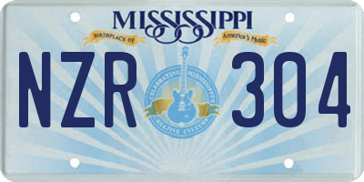 MS license plate NZR304