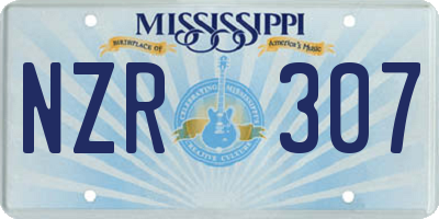 MS license plate NZR307