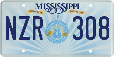 MS license plate NZR308