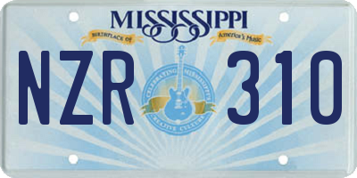 MS license plate NZR310