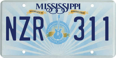 MS license plate NZR311