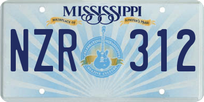 MS license plate NZR312