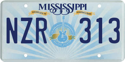 MS license plate NZR313