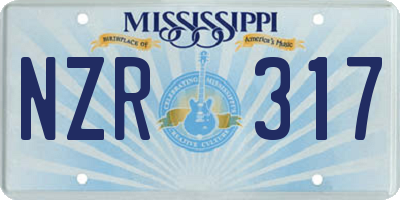 MS license plate NZR317