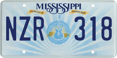 MS license plate NZR318