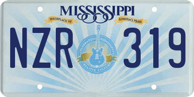 MS license plate NZR319
