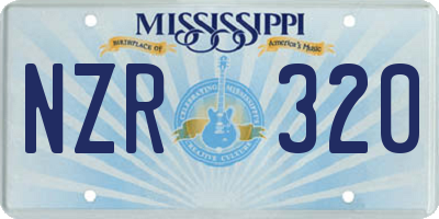 MS license plate NZR320