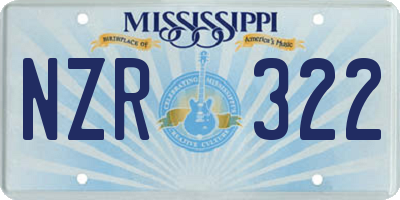 MS license plate NZR322