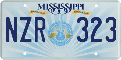 MS license plate NZR323