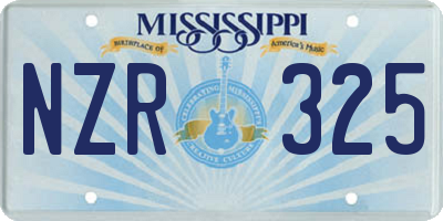 MS license plate NZR325