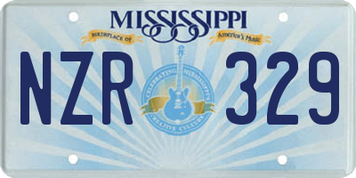 MS license plate NZR329