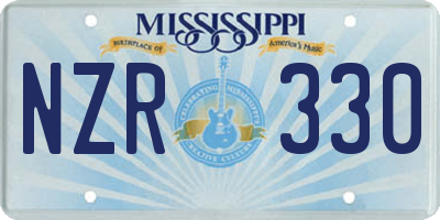 MS license plate NZR330