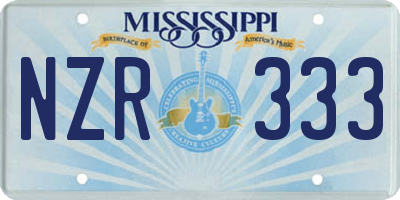 MS license plate NZR333