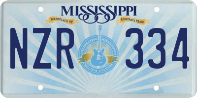 MS license plate NZR334