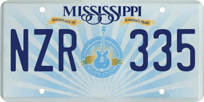 MS license plate NZR335