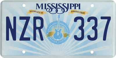 MS license plate NZR337