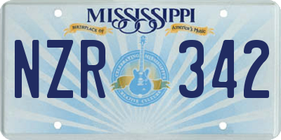MS license plate NZR342