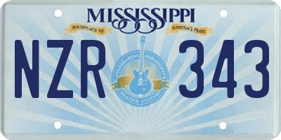 MS license plate NZR343