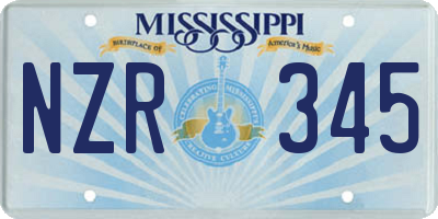 MS license plate NZR345