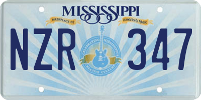MS license plate NZR347